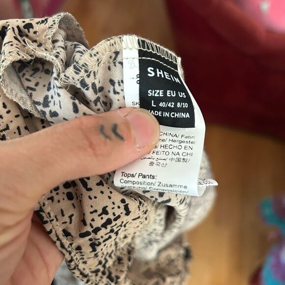 SHEIN Black and Tan Textured Skort Set L - Picture 6 of 16